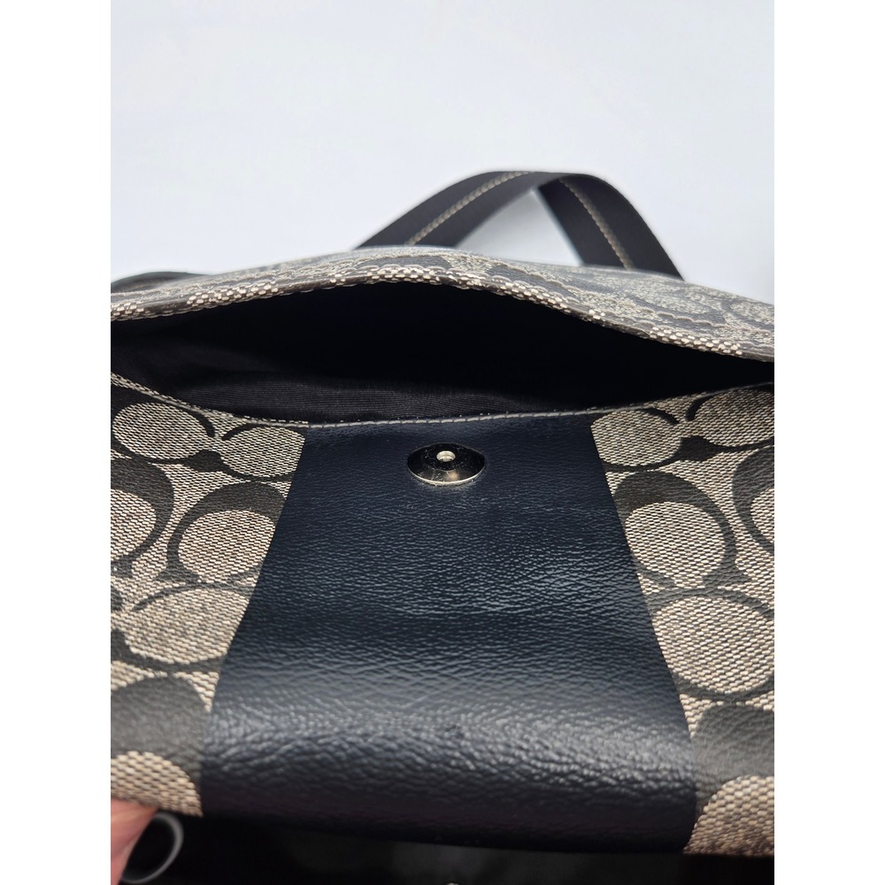 Coach Heritage Stripe Signature Messenger Bag Black Grey Crossbody F70590 - Picture 10 of 16